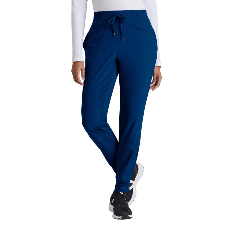 BARCO One Boost Classic Fit Scrub Jogger for Women â€“ Indigo, 3-Pocket Mid-Rise Pants w/ 360 Spandex Stretch, Moisture Wicking, Anti-Static and Quick-Shed â€“ Large, Regular Fit - Image 1